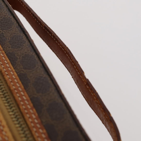 CELINE Macadam Canvas Pouch PVC Leather 2 Set Brown Auth 166796