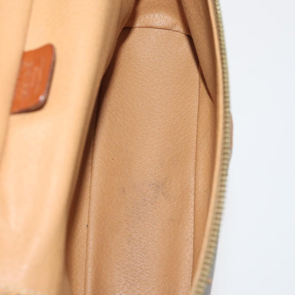 CELINE Macadam Canvas Pouch PVC Leather 2 Set Brown Auth 166796