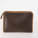 CELINE Macadam Canvas Pouch PVC Leather 2 Set Brown Auth 166796-3