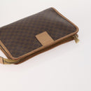 CELINE Macadam Canvas Pouch PVC Leather 2 Set Brown Auth 166796-5