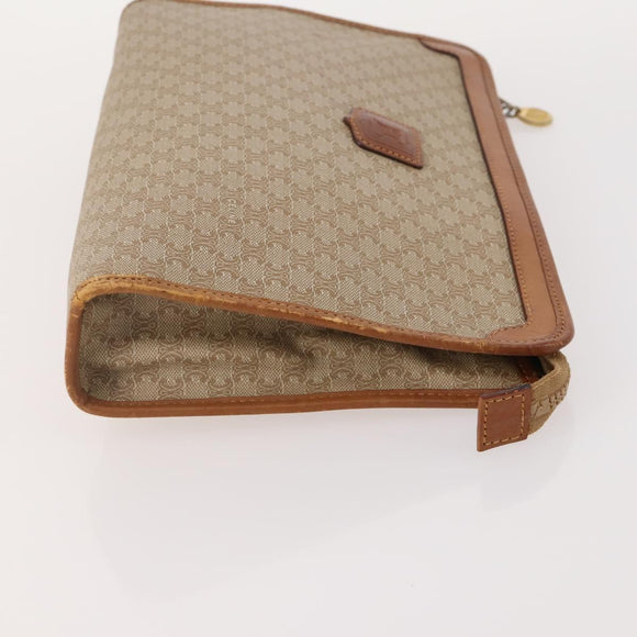 CELINE Macadam Canvas C Sulky Bag PVC Leather 4 Set Brown Beige Navy Auth 166797