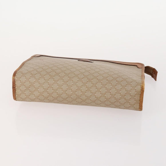 CELINE Macadam Canvas C Sulky Bag PVC Leather 4 Set Brown Beige Navy Auth 166797