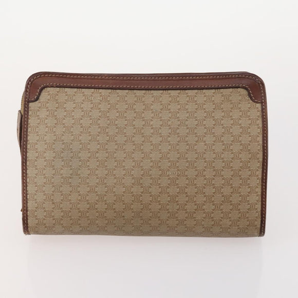 CELINE Macadam Canvas C Sulky Bag PVC Leather 4 Set Brown Beige Navy Auth 166797