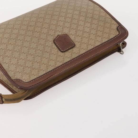 CELINE Macadam Canvas C Sulky Bag PVC Leather 4 Set Brown Beige Navy Auth 166797