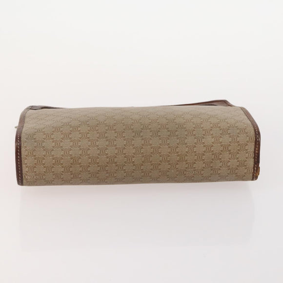 CELINE Macadam Canvas C Sulky Bag PVC Leather 4 Set Brown Beige Navy Auth 166797