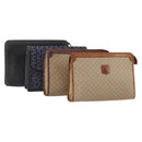 CELINE Macadam Canvas C Sulky Bag PVC Leather 4 Set Brown Beige Navy Auth 166797-1