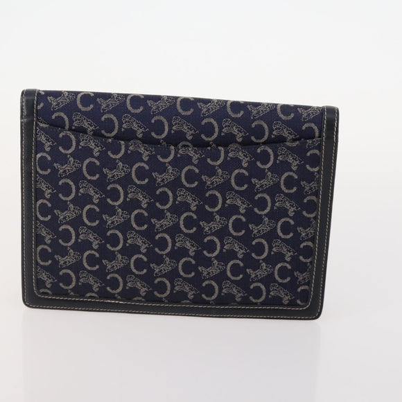 CELINE Macadam Canvas C Sulky Bag PVC Leather 4 Set Brown Beige Navy Auth 166797