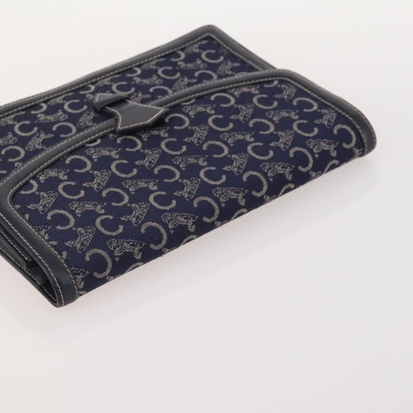 CELINE Macadam Canvas C Sulky Bag PVC Leather 4 Set Brown Beige Navy Auth 166797