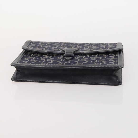 CELINE Macadam Canvas C Sulky Bag PVC Leather 4 Set Brown Beige Navy Auth 166797