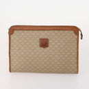 CELINE Macadam Canvas C Sulky Bag PVC Leather 4 Set Brown Beige Navy Auth 166797-8