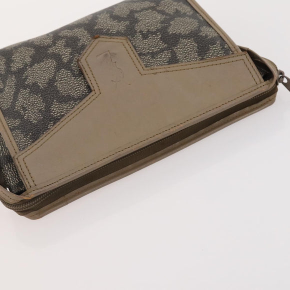 Burberrys Saint Laurent Clutch Bag Leather 2 Set Brown Beige Auth 166798