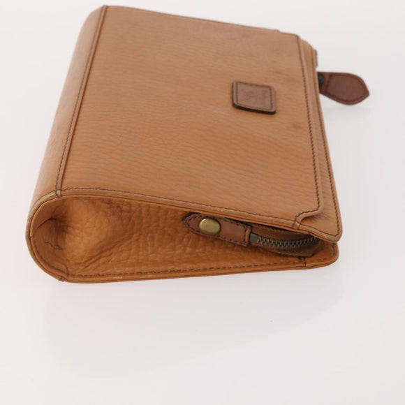 Burberrys Saint Laurent Clutch Bag Leather 2 Set Brown Beige Auth 166798