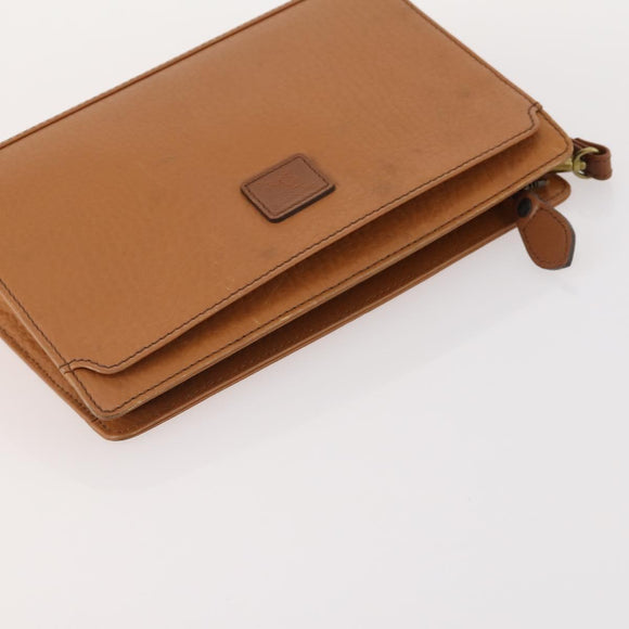 Burberrys Saint Laurent Clutch Bag Leather 2 Set Brown Beige Auth 166798