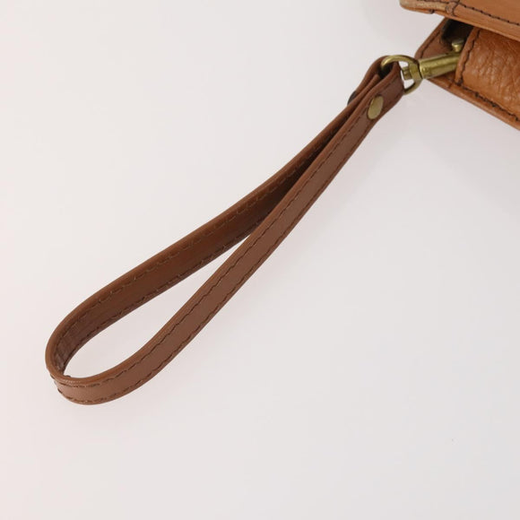 Burberrys Saint Laurent Clutch Bag Leather 2 Set Brown Beige Auth 166798
