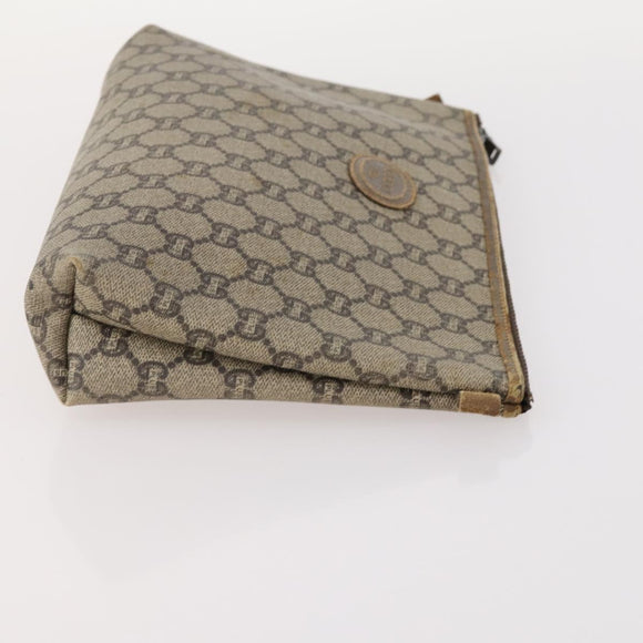 GUCCI GG Supreme Plus Sherry Line Clutch Bag PVC 3 Set Black Beige Auth 166799