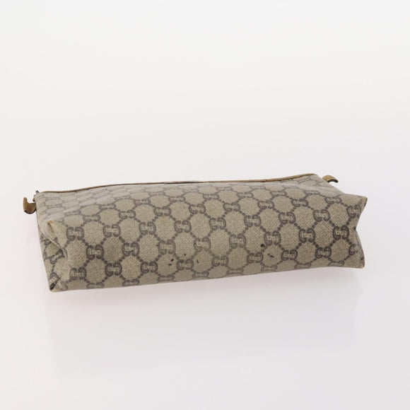 GUCCI GG Supreme Plus Sherry Line Clutch Bag PVC 3 Set Black Beige Auth 166799