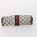 GUCCI GG Supreme Plus Sherry Line Clutch Bag PVC 3 Set Black Beige Auth 166799-18