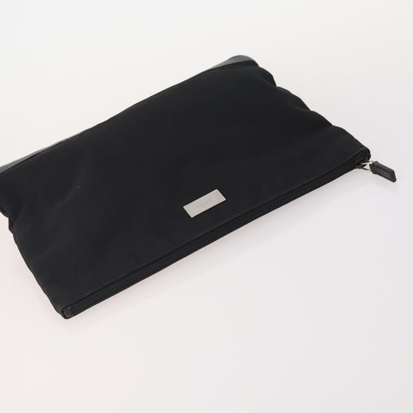 GUCCI GG Supreme Plus Sherry Line Clutch Bag PVC 3 Set Black Beige Auth 166799