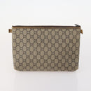 GUCCI GG Supreme Plus Sherry Line Clutch Bag PVC 3 Set Black Beige Auth 166799-9