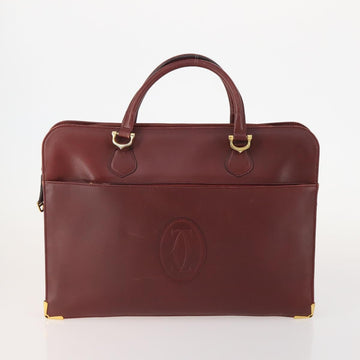 CARTIER Must Line Shoulder Bag Leather 3 Set Bordeaux Gold Auth 166800 - 0