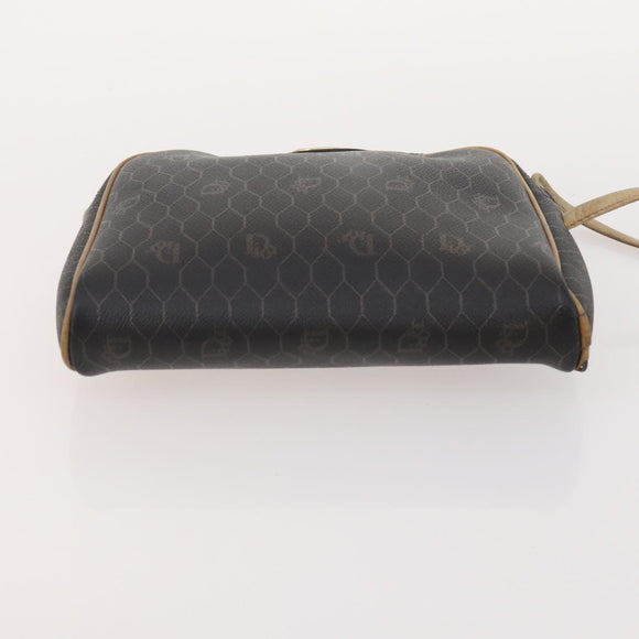 BALLY PRADA Dior Honeycomb Canvas Bag PVC Leather Satin 3 Set Black Auth 166801