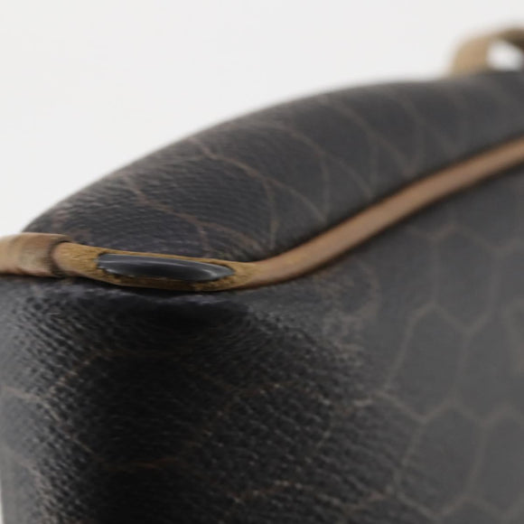 BALLY PRADA Dior Honeycomb Canvas Bag PVC Leather Satin 3 Set Black Auth 166801