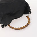 GUCCI Bamboo Hand Bag Nylon 2way 2 Set Black Auth 166802-13