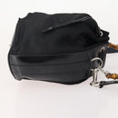 GUCCI Bamboo Hand Bag Nylon 2way 2 Set Black Auth 166802-4