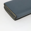 LOEWE Anagram Wallet Leather Blue Silver Auth 166820-16