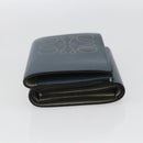 LOEWE Anagram Wallet Leather Blue Silver Auth 166820-3