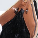 Salvatore Ferragamo Shoulder Bag Silk Cotton Khaki Silver Auth 166824-19
