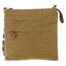 Salvatore Ferragamo Shoulder Bag Silk Cotton Khaki Silver Auth 166824-2