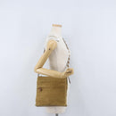 Salvatore Ferragamo Shoulder Bag Silk Cotton Khaki Silver Auth 166824-24