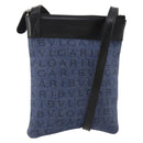 BVLGARI Shoulder Bag Denim Blue Silver Auth 166825-1