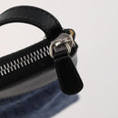 BVLGARI Shoulder Bag Denim Blue Silver Auth 166825-10