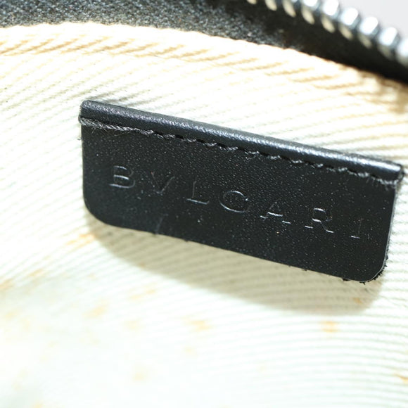 BVLGARI Shoulder Bag Denim Blue Silver Auth 166825