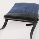 BVLGARI Shoulder Bag Denim Blue Silver Auth 166825-6
