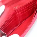 CHANEL Long Wallet Caviar Skin Red Gold CC Auth 166826-9