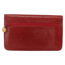 CHANEL Long Wallet Caviar Skin Red Gold CC Auth 166826-2