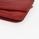 CHANEL Long Wallet Caviar Skin Red Gold CC Auth 166826-7