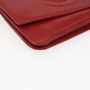 CHANEL Long Wallet Caviar Skin Red Gold CC Auth 166826-14