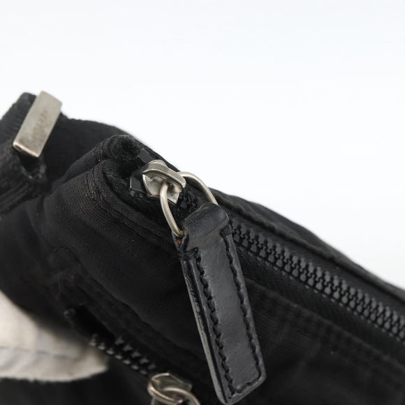 FENDI Zucca Canvas Shoulder Bag Black Silver Auth 166831