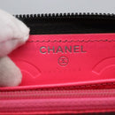 CHANEL Cambon Line Wallet Leather Black Silver CC Auth 166835-17