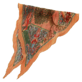 HERMES Pleated Scarf Silk Orange Auth 166836M
