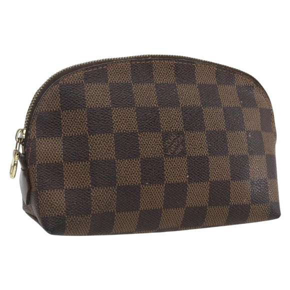 LOUIS VUITTON Damier Ebene Pochette Cosmetic PM Pouch N47516 LV Auth 166844