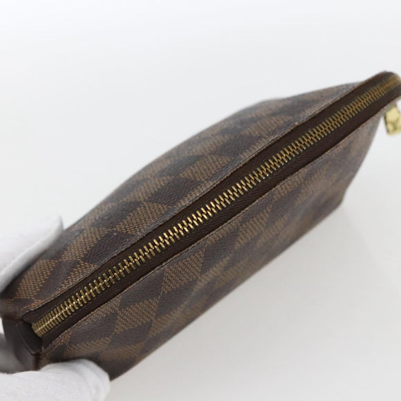 LOUIS VUITTON Damier Ebene Pochette Cosmetic PM Pouch N47516 LV Auth 166844