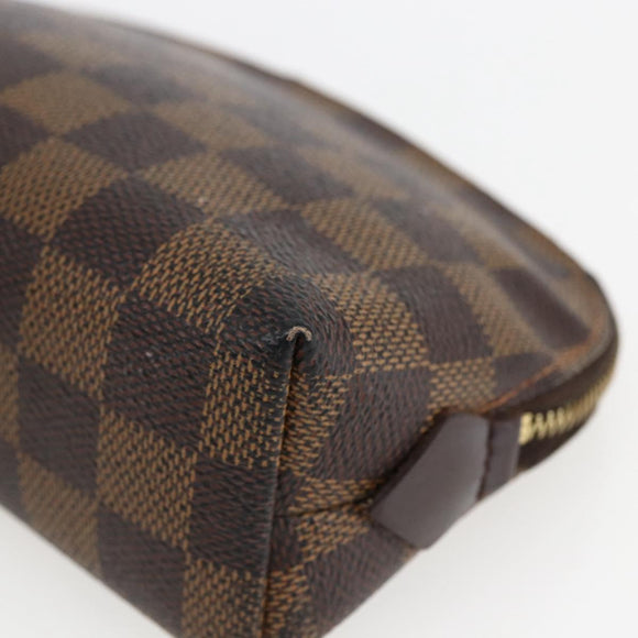LOUIS VUITTON Damier Ebene Pochette Cosmetic PM Pouch N47516 LV Auth 166844