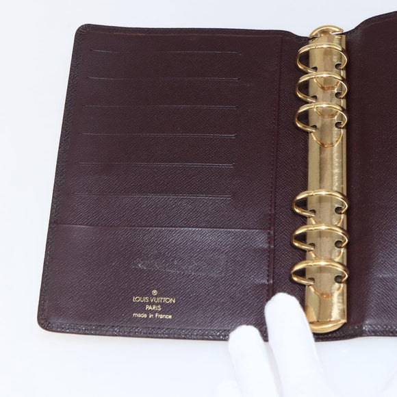 LOUIS VUITTON Taiga Agenda MM Day Planner Cover Acajou R20416 LV Auth 166846