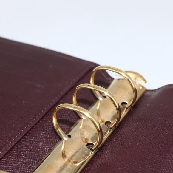 LOUIS VUITTON Taiga Agenda MM Day Planner Cover Acajou R20416 LV Auth 166846