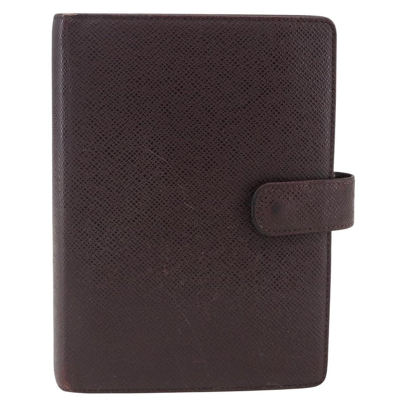LOUIS VUITTON Taiga Agenda MM Day Planner Cover Acajou R20416 LV Auth 166846